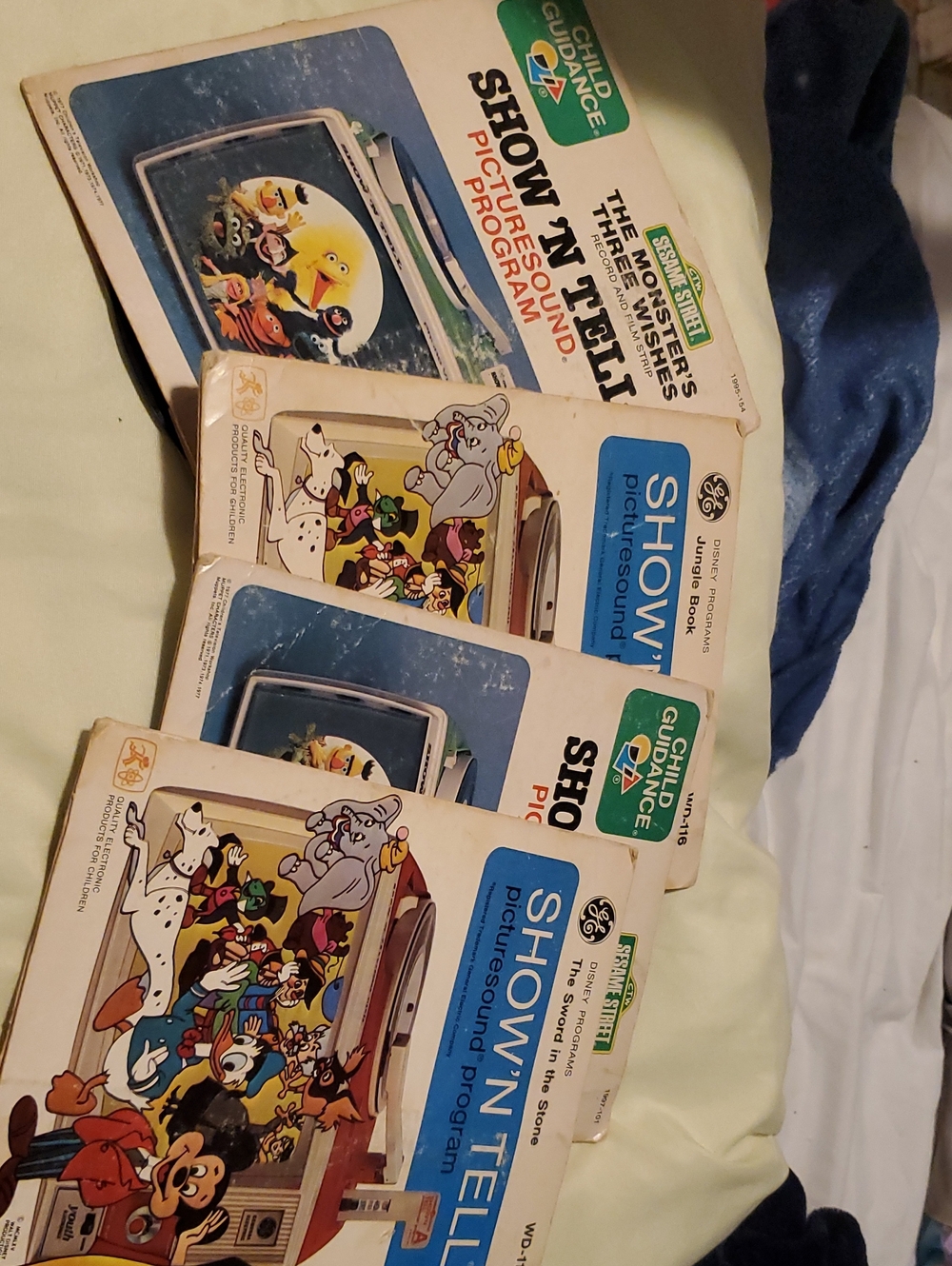 PRISTINE Vintage Show 'N Tell Lot of 5 - Disney & Sesame Street COMPLETE
